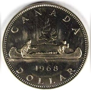 1968 CANADA w UK Queen Elizabeth II VINTAGE Voyagers Silver Dollar Coin